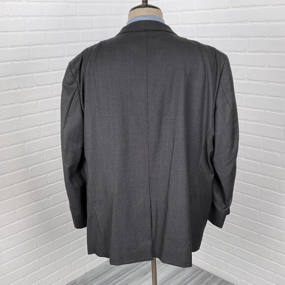 Joseph Abboud Blazer Men 56R‎ Gray Bespoke Birdseye Reda Super 130s Wool Jacket - Picture 4 of 16